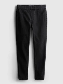 Skinny-Jeggings aus reiner Baumwolle mit mittelhohem Bund