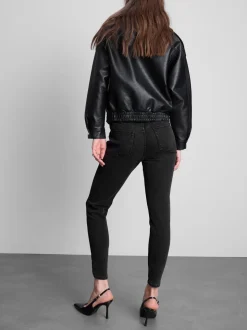Skinny-Jeggings aus reiner Baumwolle mit mittelhohem Bund