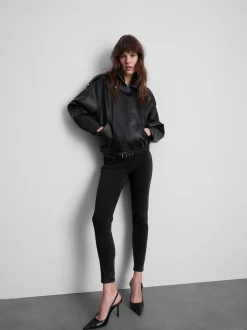 Skinny-Jeggings aus reiner Baumwolle mit mittelhohem Bund