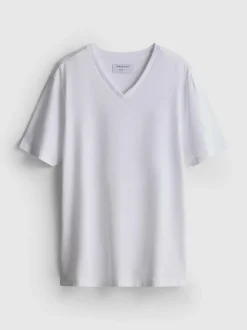 Slim-Fit-T-Shirt mit V-Ausschnitt und Stretchanteil