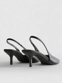 Slingback-Pumps aus Kunstleder