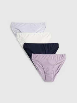 Slips aus reiner Baumwolle mit hohem Beinausschnitt, 4er-Pack