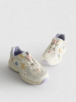 Sneaker mit dicker Sohle und Blumenmuster