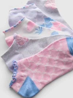 Sneakersocken mit Muschelgrafik, 5er-Pack