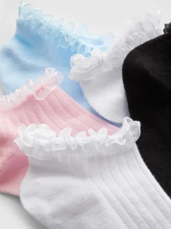 Sneakersocken mit Tüllbesatz, 5er-Pack