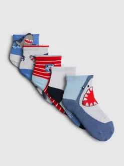Socken mit Hai-Grafik, 5er-Pack