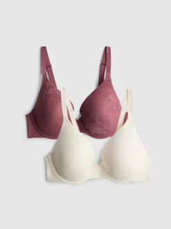 Spitzen-BHs mit Vollschalen, 2er-Pack