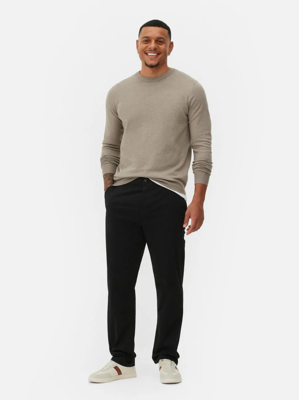 Stretch-Chinohose mit geradem Bein
