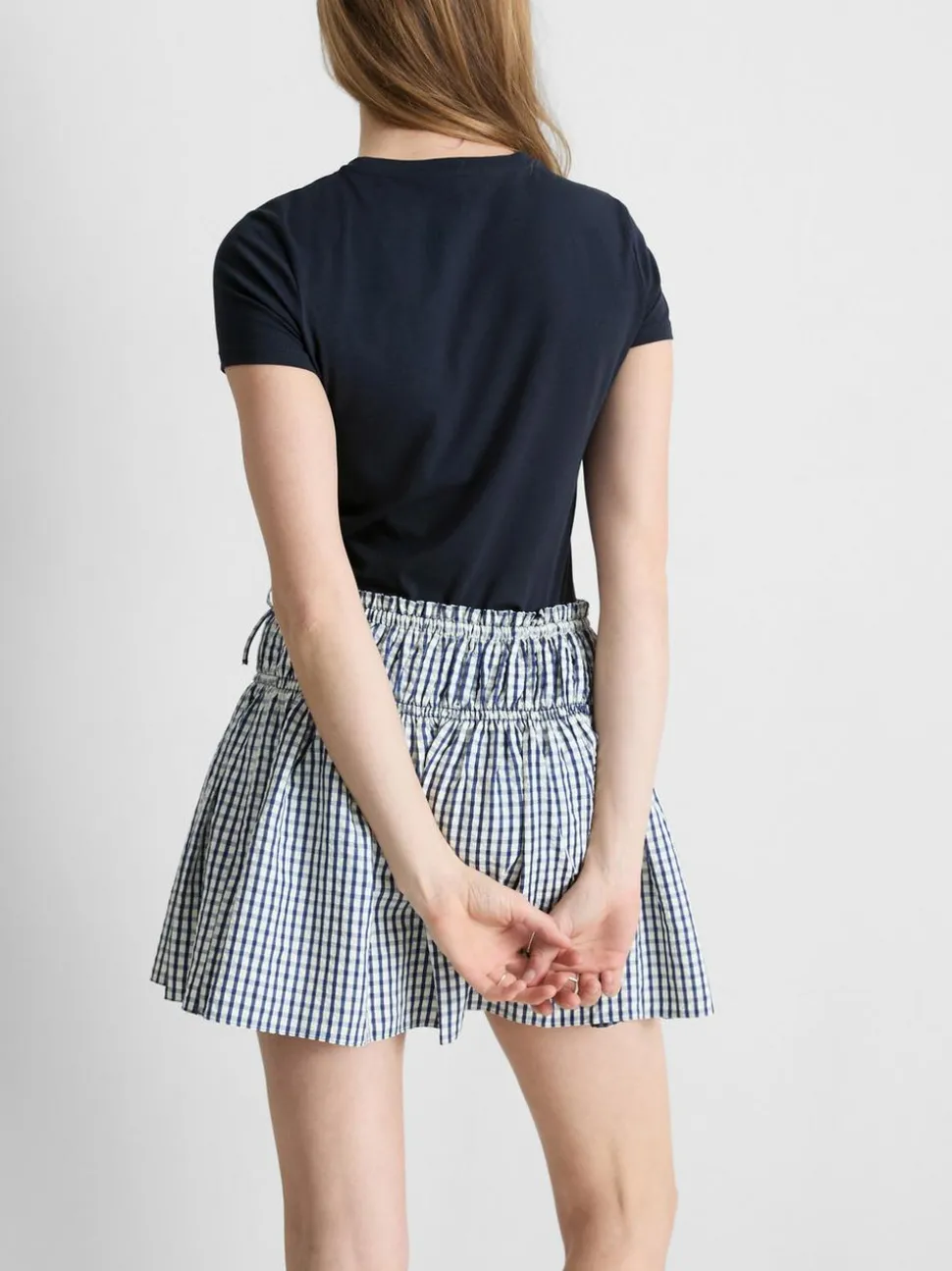 Stretch-T-Shirt aus Baumwolle mit Rundhalsausschnitt