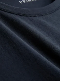 Stretch-T-Shirt aus Baumwolle mit Rundhalsausschnitt