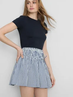 Stretch-T-Shirt aus Baumwolle mit Rundhalsausschnitt