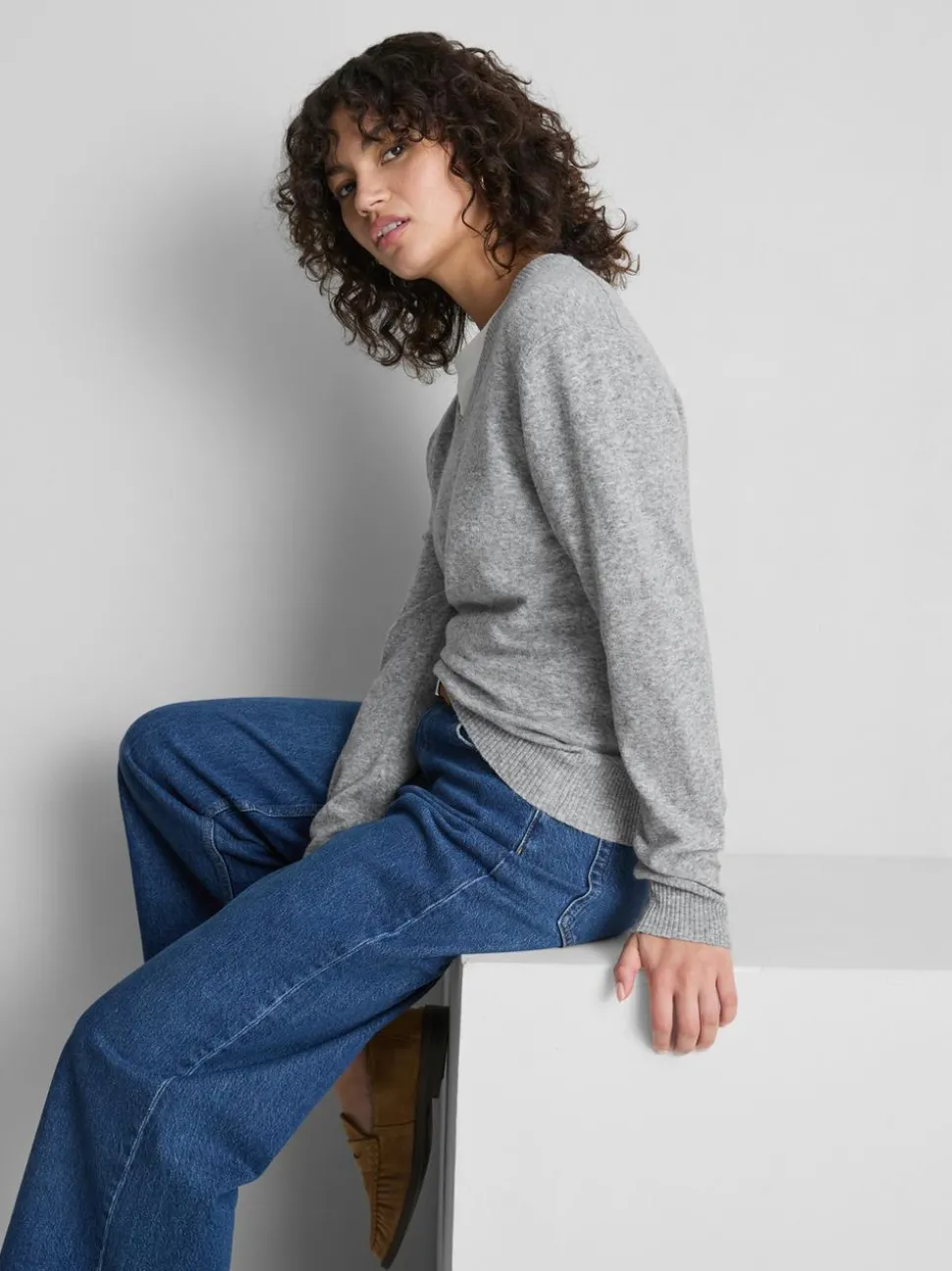 Strickpullover mit V-Ausschnitt