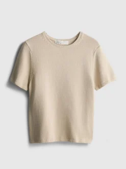 Strick-T-Shirt aus reiner Baumwolle