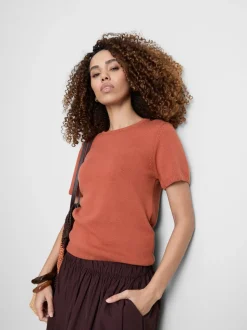 Strick-T-Shirt aus reiner Baumwolle