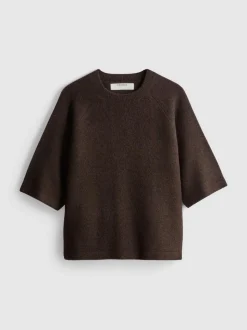 Strick-T-Shirt aus Wollgemisch mit geradem Schnitt