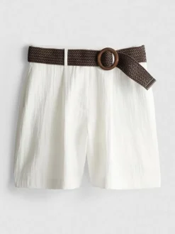 Strukturierte Bermudashorts mit Gürtel