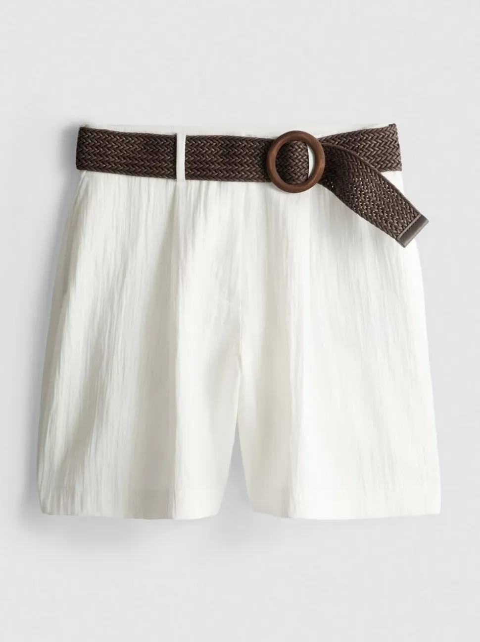Strukturierte Bermudashorts mit Gürtel