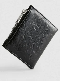 Strukturierte Brieftasche mit Reißverschluss