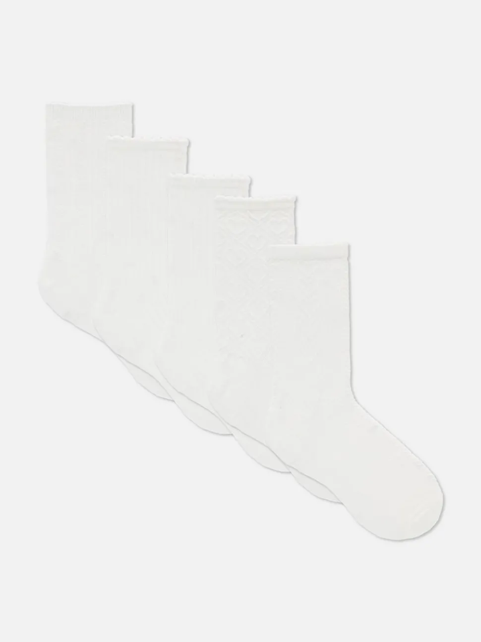 Strukturierte Crewsocken, 5er-Pack