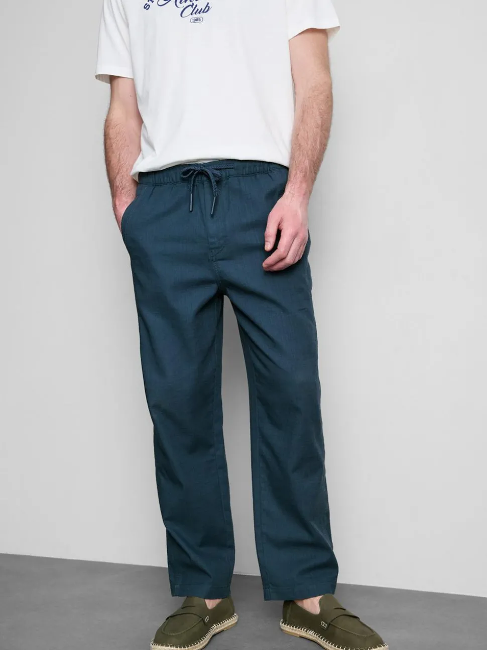 Strukturierte Hose mit Kordelzug