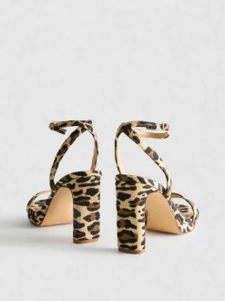 Strukturierte Plateau-Heels mit Leopardenmuster