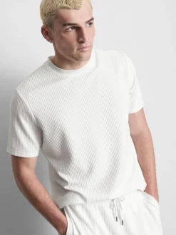 Strukturiertes, kurzärmeliges T-Shirt