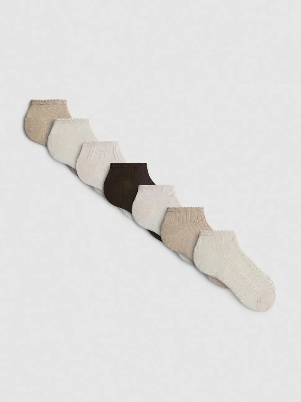 Strukturierte Sneakersocken, 7er-Pack