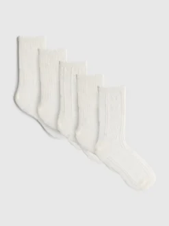 Strukturierte Socken mit hohem Baumwollanteil, 5er-Pack