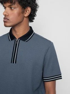 Strukturiertes Poloshirt