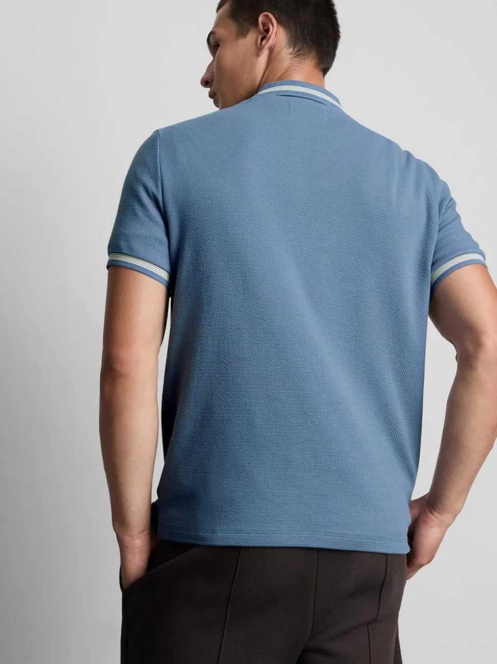 Strukturiertes Poloshirt mit Reißverschluss