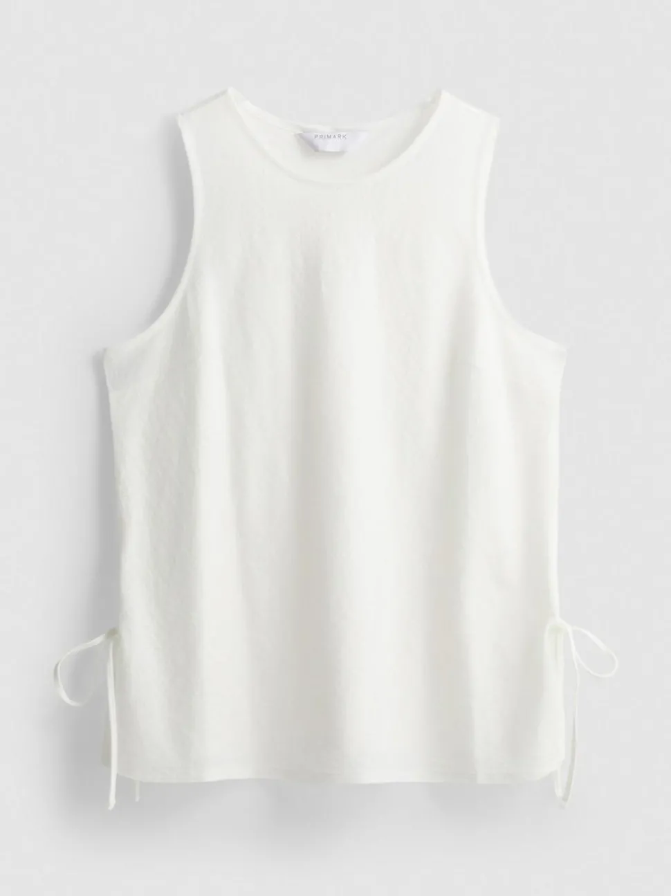 Strukturiertes Tanktop mit seitlichen Bindebändern