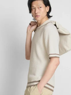 Strukturiertes „The Edit“ Poloshirt mit Reißverschluss