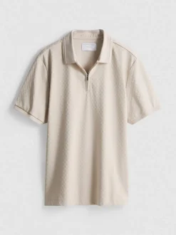 Strukturiertes „The Edit“ Poloshirt mit Reißverschluss