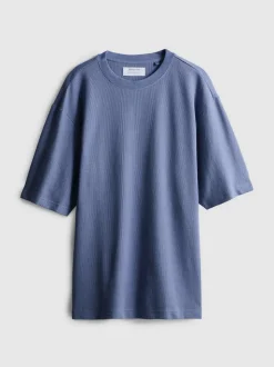 Strukturiertes T-Shirt mit geradem Schnitt