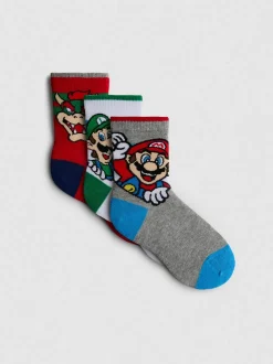 „Super Mario“ Söckchen mit hohem Baumwollanteil, 3er-Pack