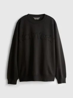 Sweatshirt mit hohem Baumwollanteil und Applikation