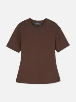 Tailliertes T-Shirt aus schwerem Stoff