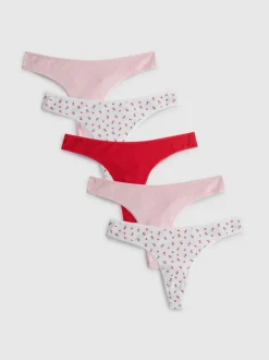 Tangas aus reiner Baumwolle, 5er-Pack
