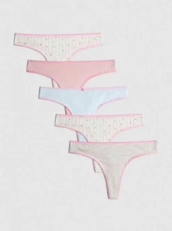 Tangas mit hohem Baumwollanteil, 5er-Pack