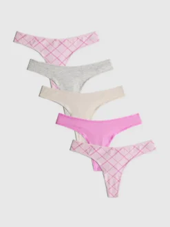 Tangas mit hohem Baumwollanteil, 5er-Pack
