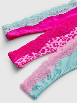 Tangas mit Spitzenbesatz, 3er-Pack