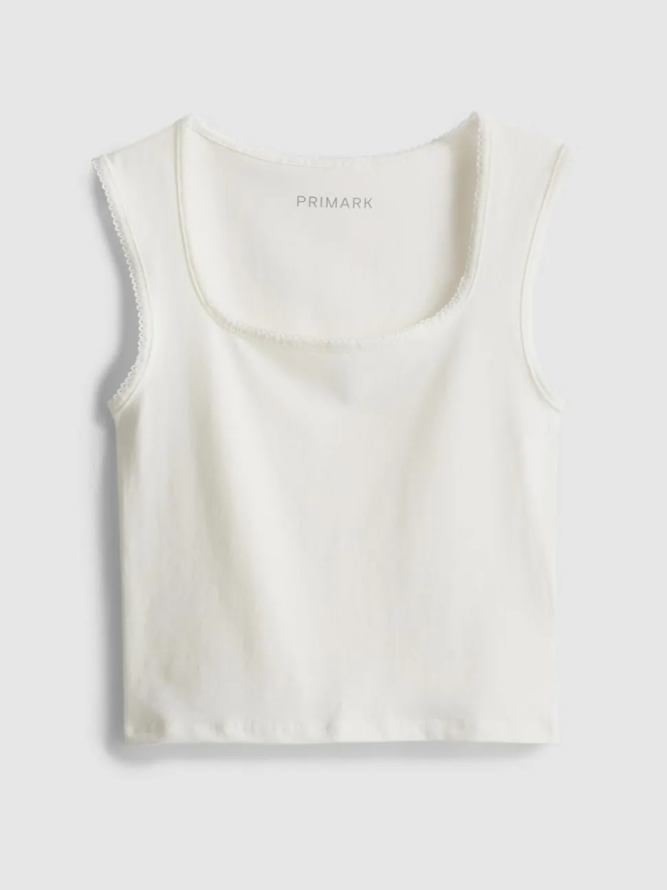 Tanktop mit hohem Baumwollanteil und Bogenkante
