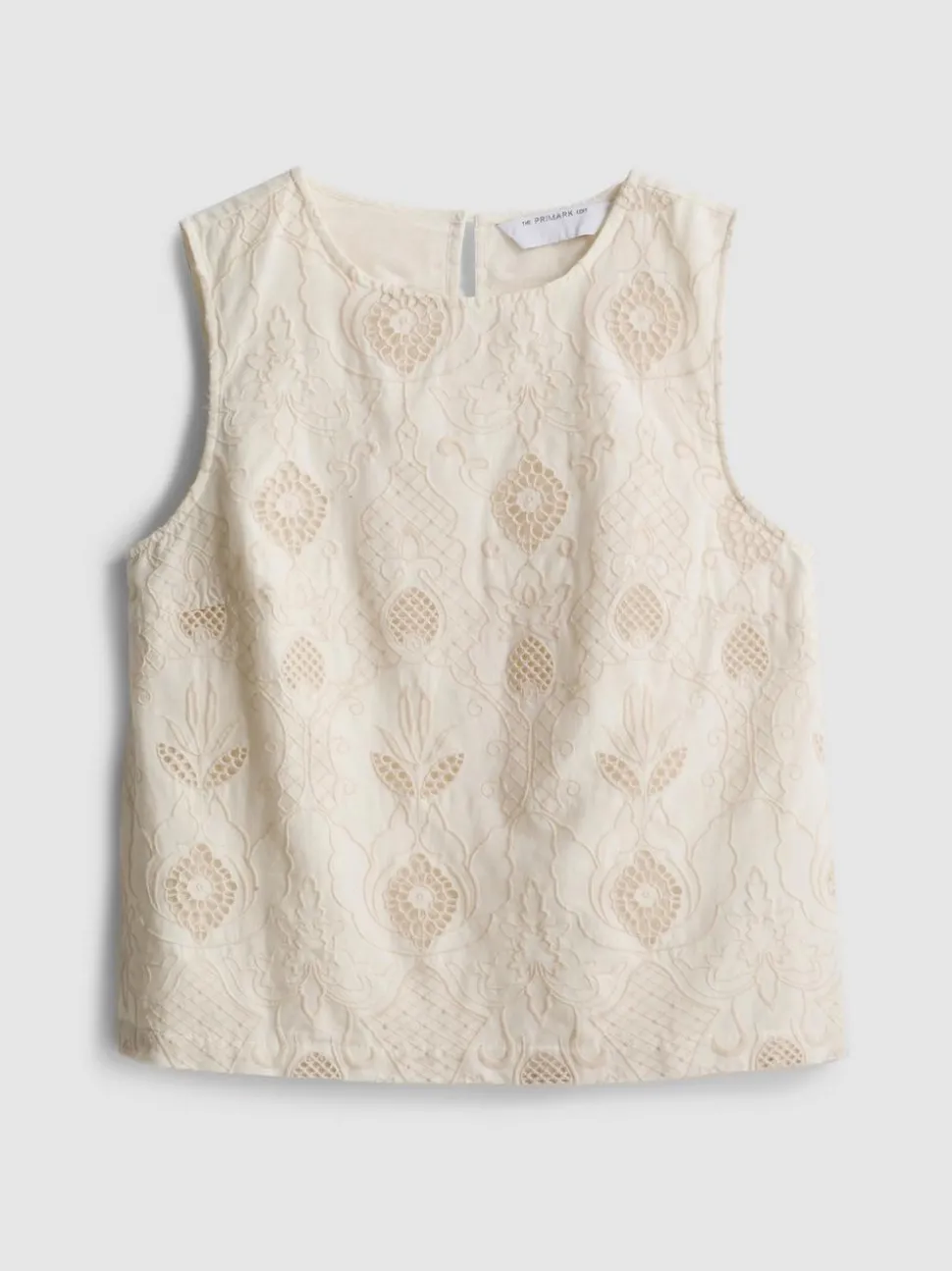 „The Edit“ Baumwoll-Tanktop mit Lochstickerei