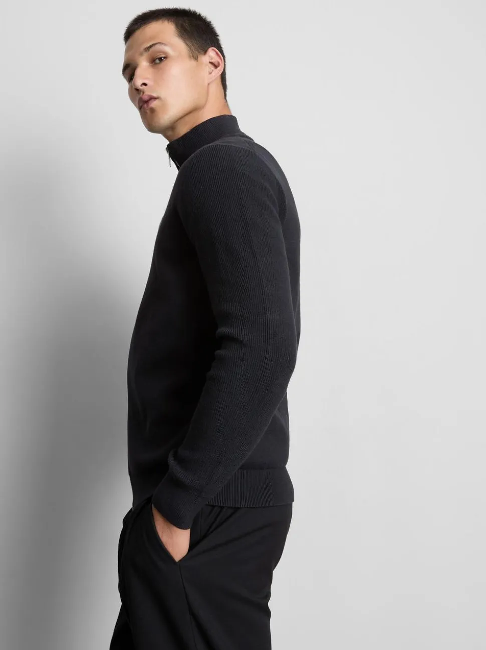 „The Edit“ Cardigan mit Trichterkragen
