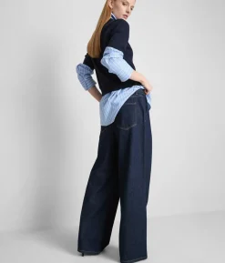 „The Edit“ Jeans mit weitem Bein und Gürtel