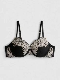 „The Edit“ Push-up-Balconette-BH mit floraler Spitze