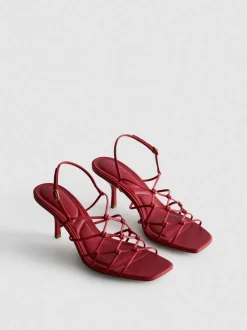 „The Edit“ Sandaletten in Flechtoptik mit Stiletto-Absatz