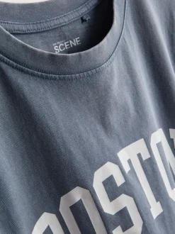 The Primark Scene | T-Shirt mit Slogan in Acid-Wash-Optik