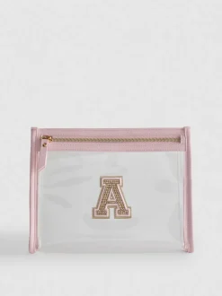 Transparente Make-up-Tasche mit Initiale