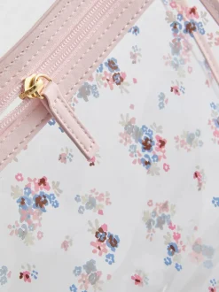 Transparente Make-up-Tasche mit Blumenmuster